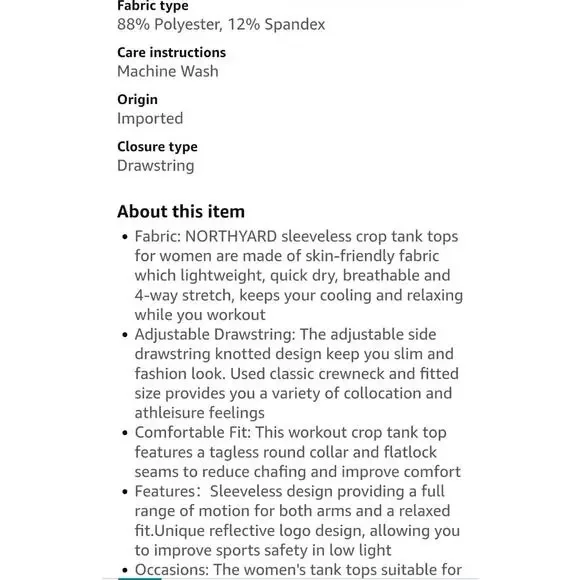 NORTHYARD Sleeveless Workout Tank Tops Sz 2XL Women Quick Dry Athletic Running - Picture 4 of 6